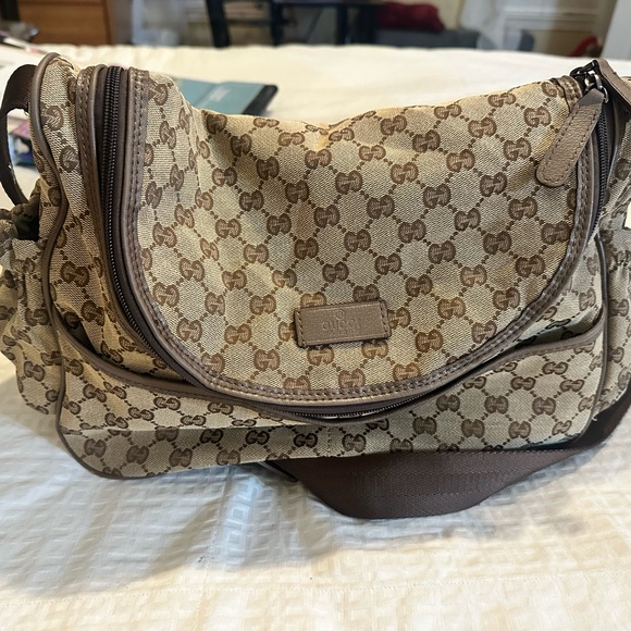 Gucci Brown Baby Bag diaper bag with Monogram Canvas - Picture 1 of 11